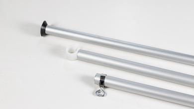 Aluminiumstange teleskopierbar 3-tlg. 25-28 mm 290 cm, Clip/Saugnapf 