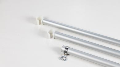 Dachauflagenstange Aluminium 3-tlg. 25-28 mm 290 cm, beidseitig Clips 