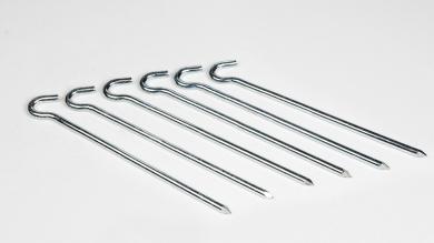 Zelthering Stahl verzinkt 22 cm Länge D 7 mm (6 Stck.) 