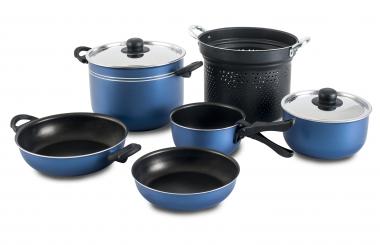 Camping Aluminium Kochtopf-Set Flaminia 24, 9teilig, blau 