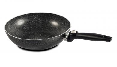 Wok 28 cm Durchmesser, Aluminium, granitgrau 