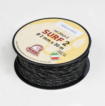 Zeltleine "Surf/String" Spule mit 12/17/30m, 2/3/4mm, diverse Farben 30m 2mm | Schwarz