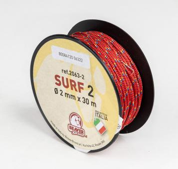 Zeltleine "Surf/String" Spule mit 12/17/30m, 2/3/4mm, diverse Farben 30m 2mm | Rot