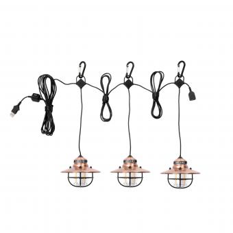 Barebones Edison LED-Hängelampe 3er Set Kupfer