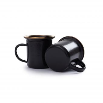 Barebones Espressotasse Emaille, Set à 2 Stück Charcoal (schwarz)