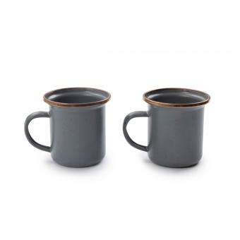Barebones Espressotasse Emaille, Set à 2 Stück Slate Grey (grau)